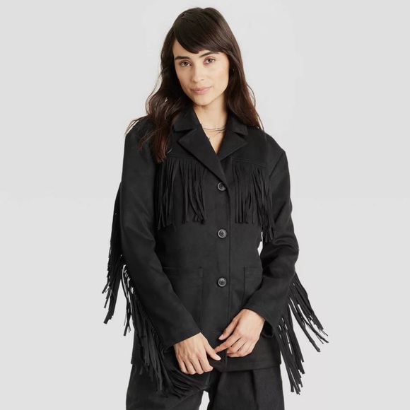 Universal Thread Jackets & Blazers - NWT Universal Thread- Black Suede Fringe jacket size XL